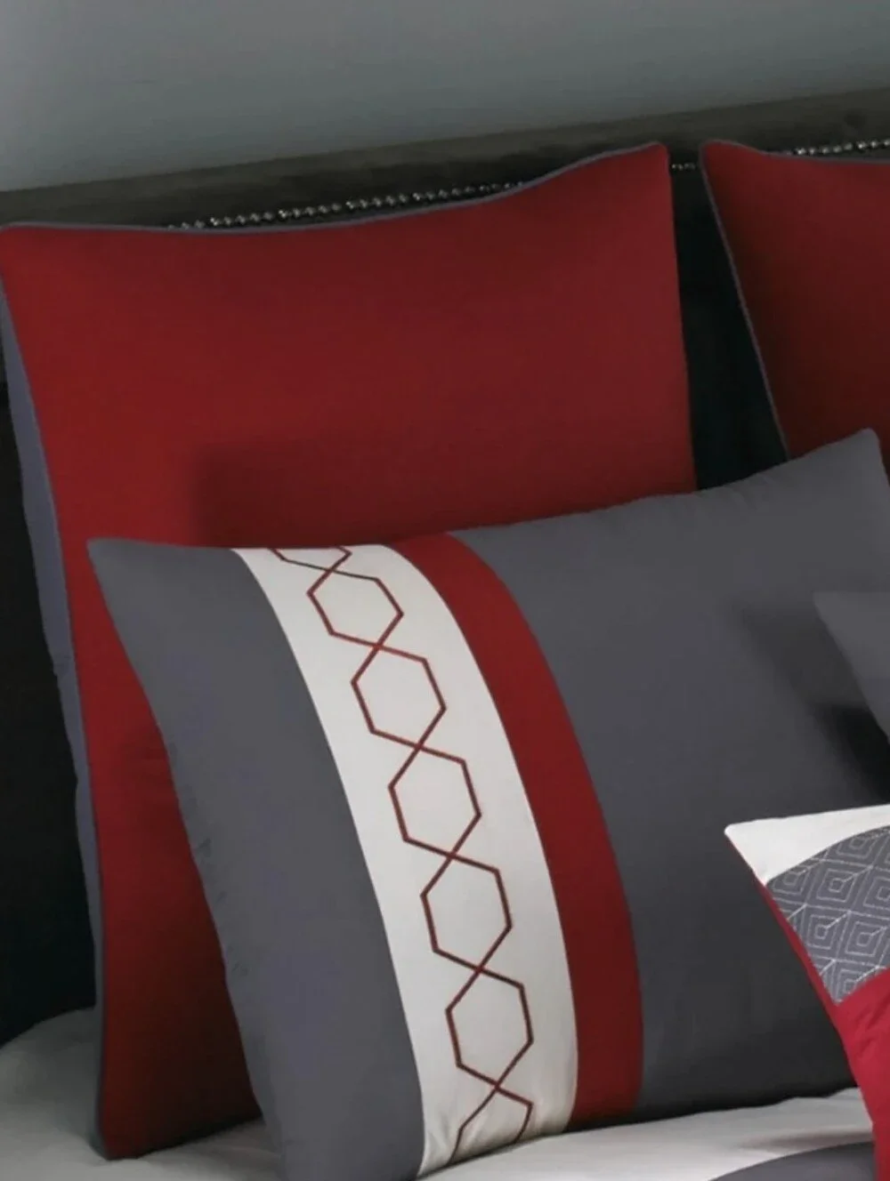 Riverbrook Home Cypress Red 8 Piece Comforter Set - Red/Grey - Queen